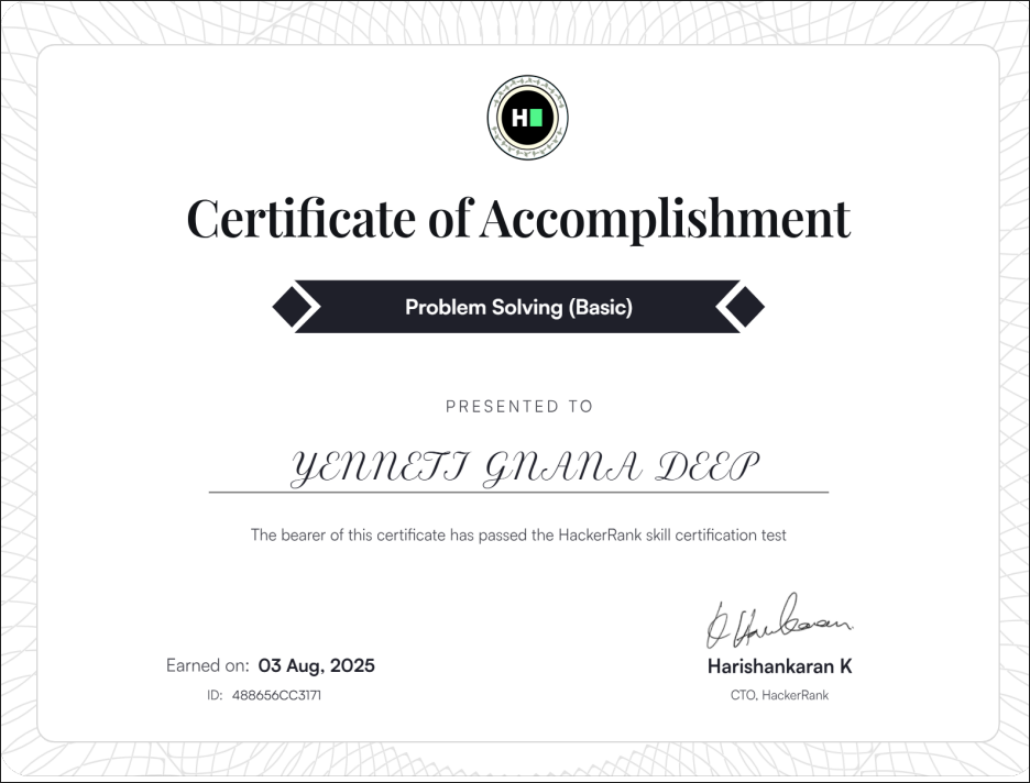 Problem Solving Basic certificate